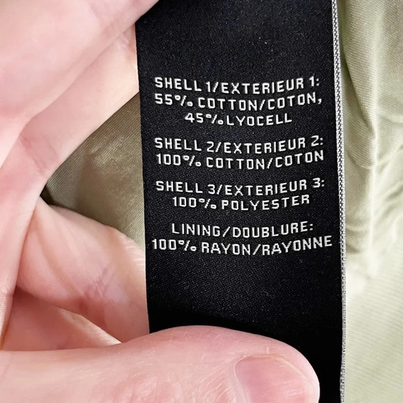 7 For All Mankind Sage Green Lightweight Jacket with Eyelet Lace Sleeves Medium - Picture 9 of 9